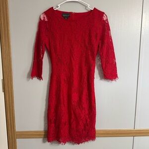 Covington Red All Over Lace Dress Size Small